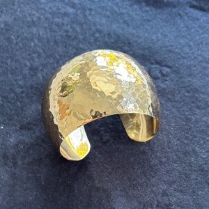 Elegant Gold Hammered Cuff Bracelet
